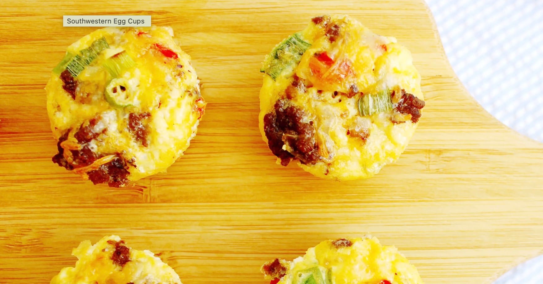 Keto Air Fryer Crispy Southwestern Ham Egg Cups